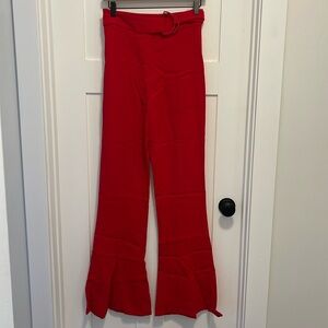 Red Flared Dress Pants